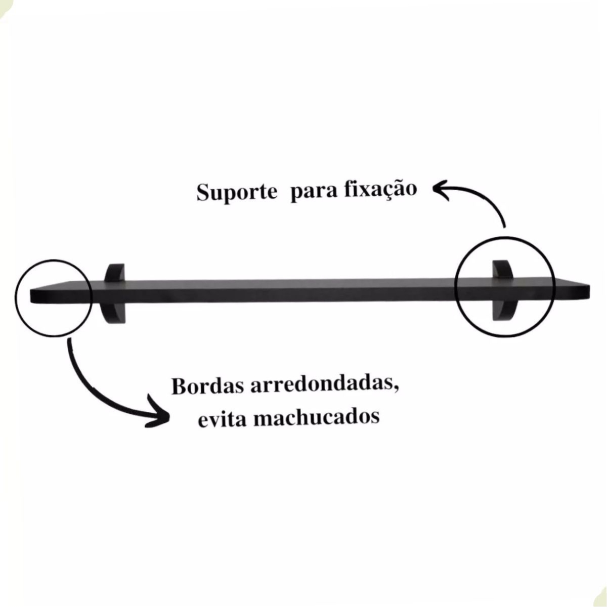 Kit 4 Prateleiras Decoração Quarto Escritorio 60cm mdf Preto