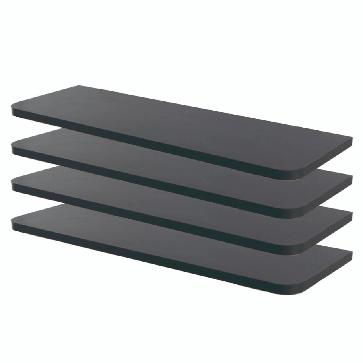 Kit 4 Prateleiras Decoração Quarto Escritorio 60cm mdf Preto