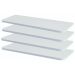 Kit 4 Prateleiras Estante de Parede Decorativa MDF Branco 60x15