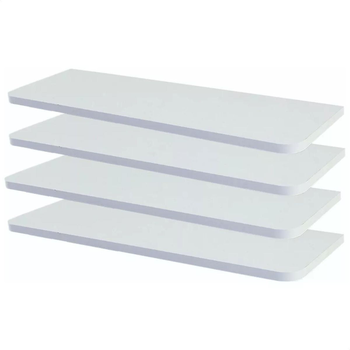 Kit 4 Prateleiras Estante de Parede Decorativa MDF Branco 60x15