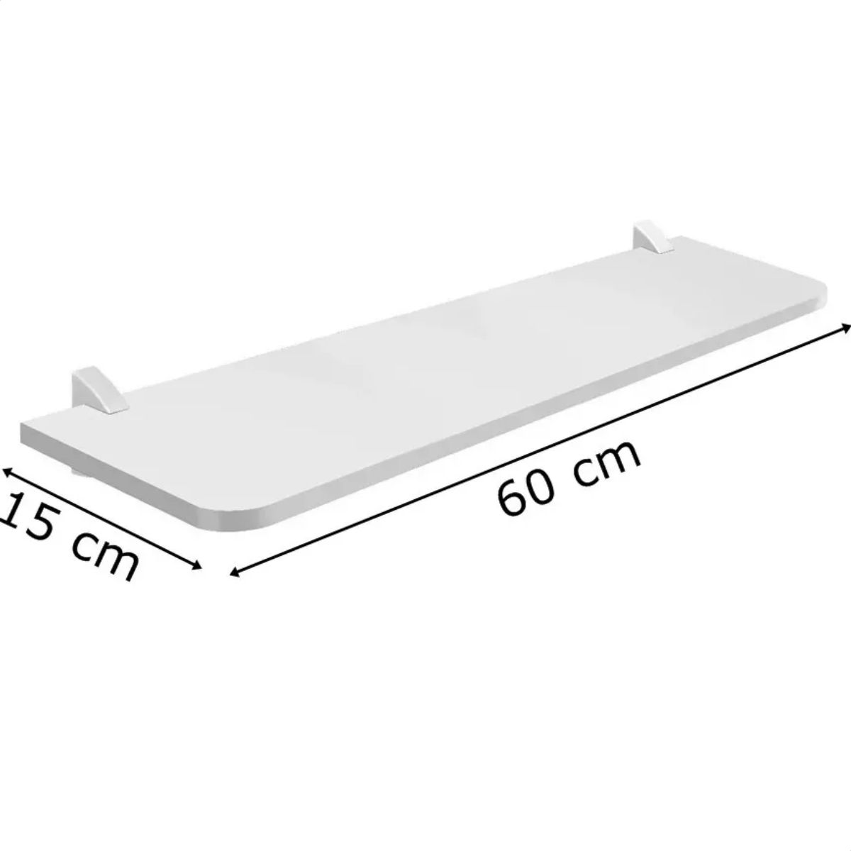Kit 4 Prateleiras Estante de Parede Decorativa MDF Branco 60x15