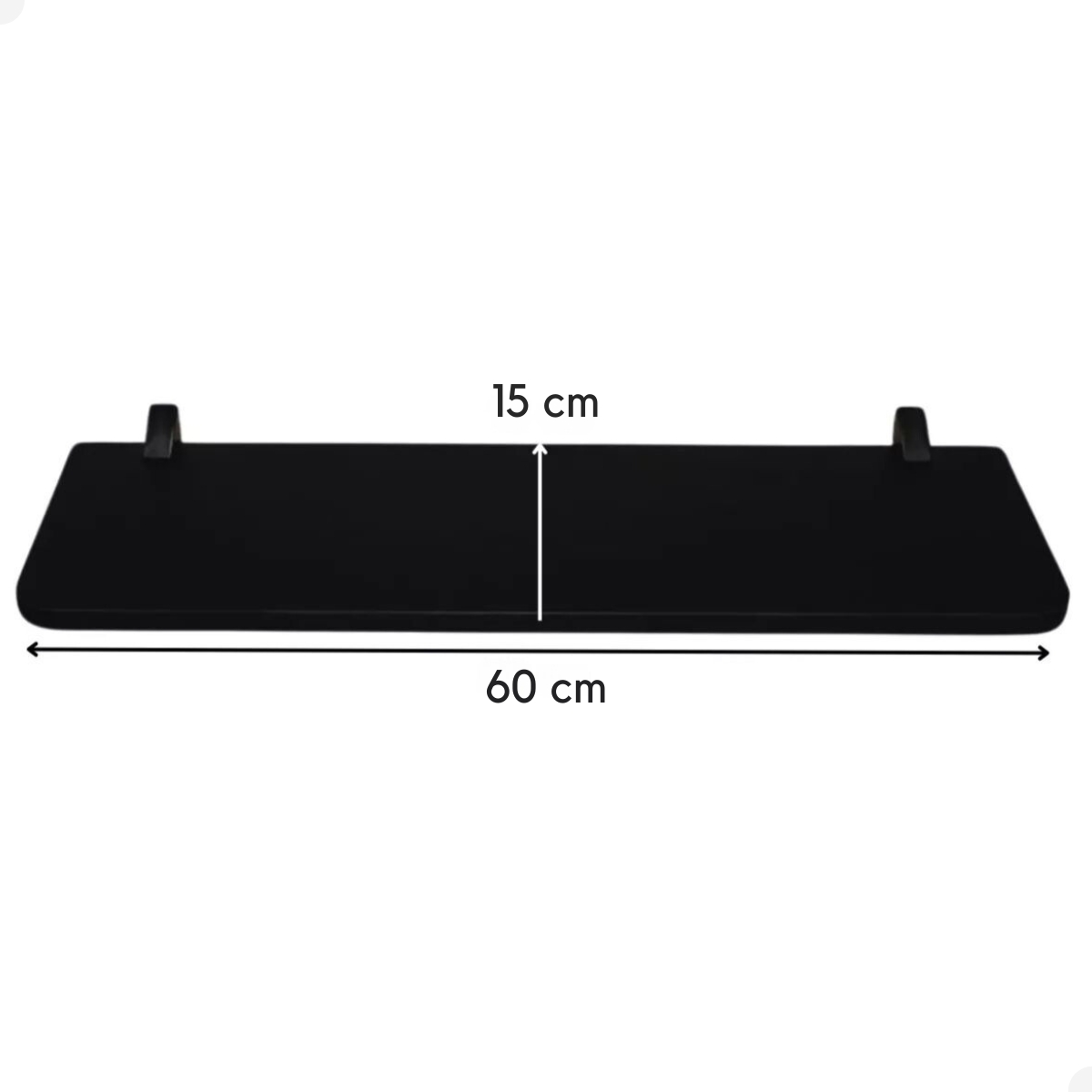 Kit 4 Prateleiras Estante de Parede Decorativa MDF Preto 60x15