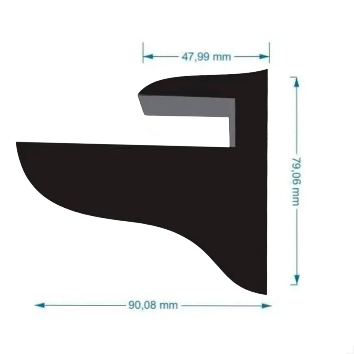 Kit 4 Prateleiras Estante de Parede Decorativa MDF Preto 60x15