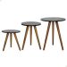 Kit Trio Jogo de Mesinhas Lateral Redondas Sala Pé Palito Decoração Retro Porta Objetos