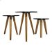 Kit Trio Jogo de Mesinhas Lateral Redondas Sala Pé Palito Decoração Retro Porta Objetos