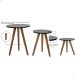 Kit Trio Jogo de Mesinhas Lateral Redondas Sala Pé Palito Decoração Retro Porta Objetos