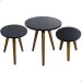 Kit Trio Jogo de Mesinhas Lateral Redondas Sala Pé Palito Decoração Retro Porta Objetos