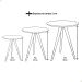 Kit Trio Jogo de Mesinhas Lateral Redondas Sala Pé Palito Decoração Retro Porta Objetos
