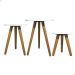 Kit Trio Jogo de Mesinhas Lateral Redondas Sala Pé Palito Retro Decoração Porta Objetos