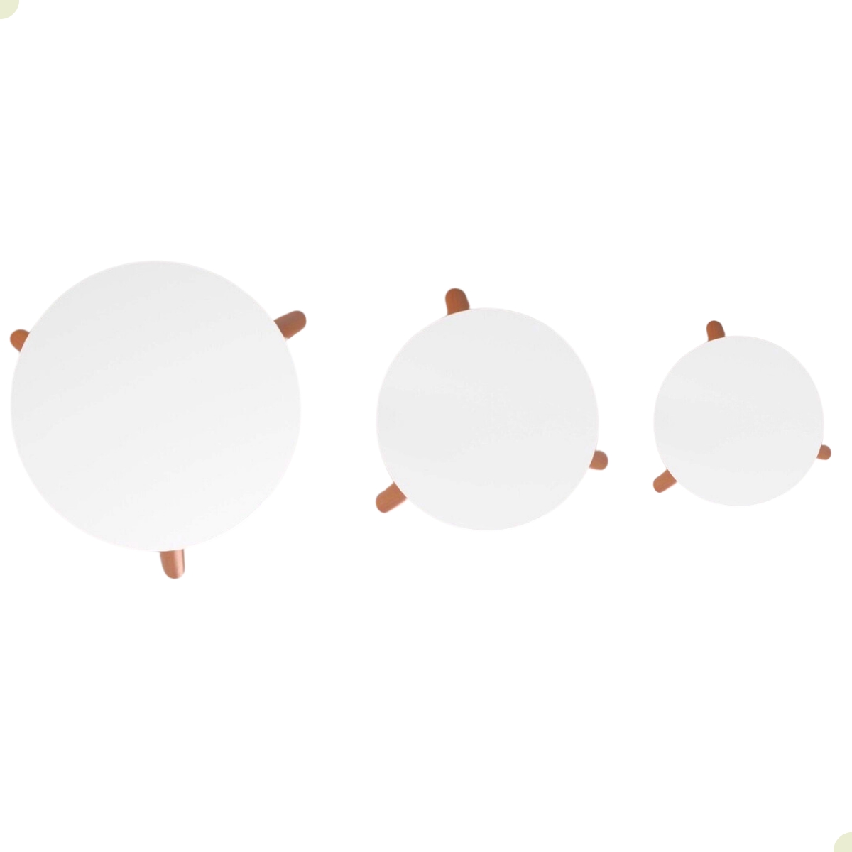 Kit Trio Jogo de Mesinhas Lateral Redondas Sala Pé Palito Retro Decoração Porta Objetos