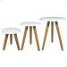 Kit Trio Jogo de Mesinhas Lateral Redondas Sala Pé Palito Retro Decoração Porta Objetos