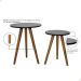 Kit de Mesa Lateral Decoração Pé Palito Sala Conjunto Mesinhas de Madeira