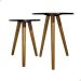 Kit de Mesa Lateral Decoração Pé Palito Sala Conjunto Mesinhas de Madeira