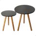 Kit de Mesa Lateral Decoração Pé Palito Sala Conjunto Mesinhas de Madeira