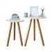 Kit de Mesa Lateral Decoração Sala Pé Palito Conjunto Mesinhas de Madeira
