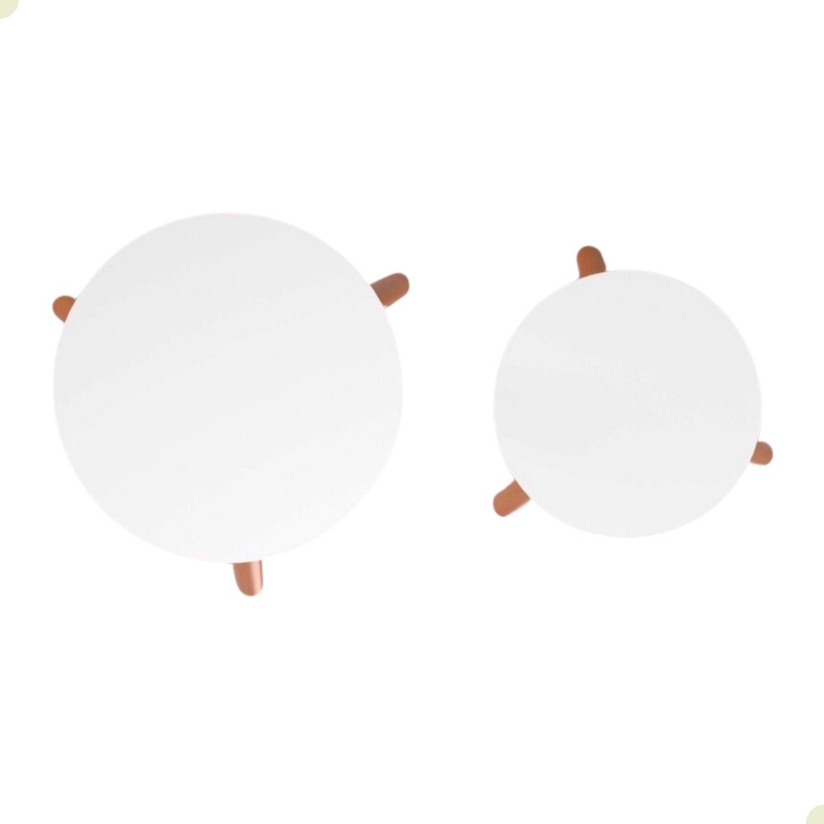 Kit de Mesa Lateral Decoração Sala Pé Palito Conjunto Mesinhas de Madeira