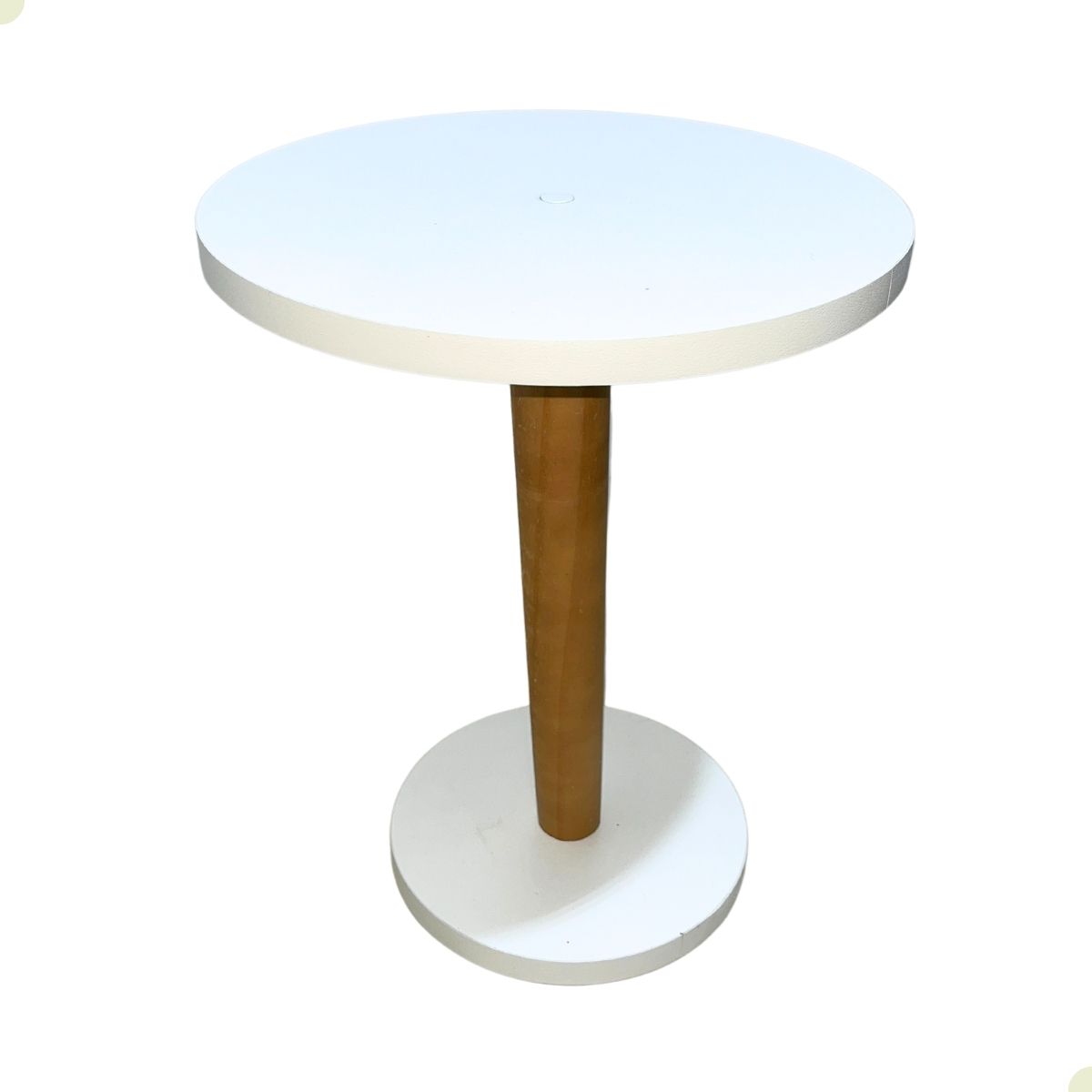Mesa Lateral Redonda Branca MDF Apoio Para Sofa Decoração