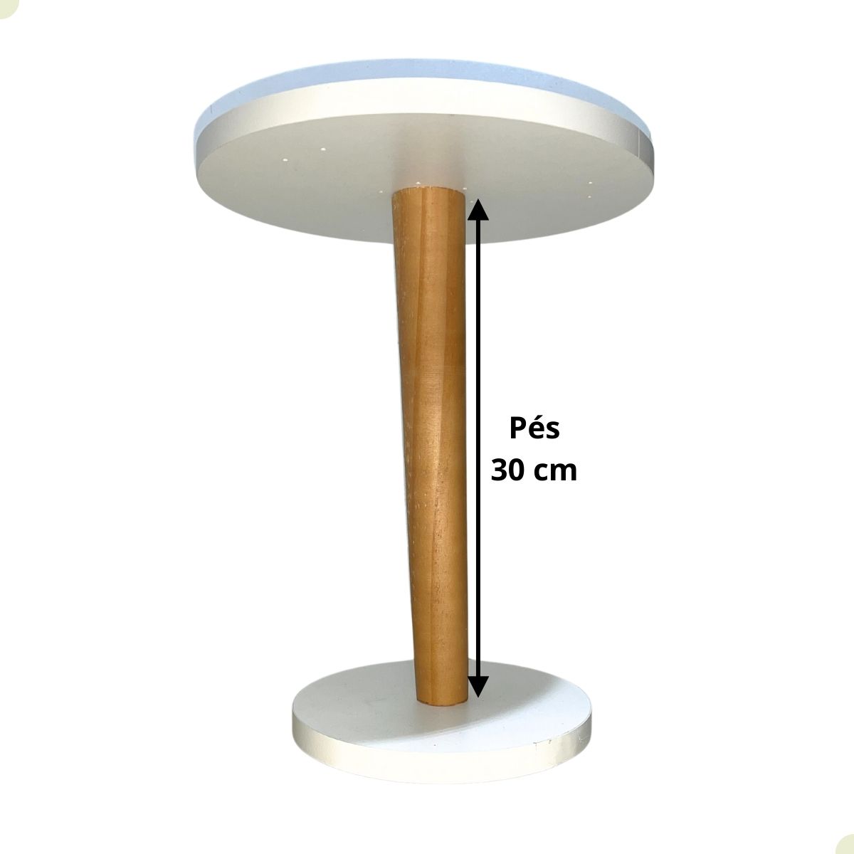 Mesa Lateral Redonda Branca MDF Apoio Para Sofa Decoração