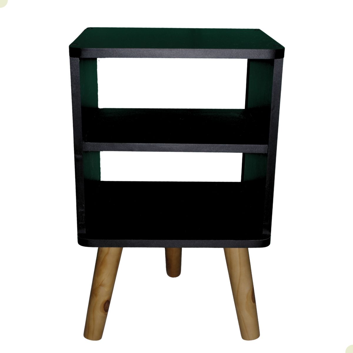 Mesa de Cabeceira Retro Prateleira Decorativa Branca Pé Palito