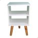 Mesa de Cabeceira Retro Prateleira Decorativa Branca Pé Palito