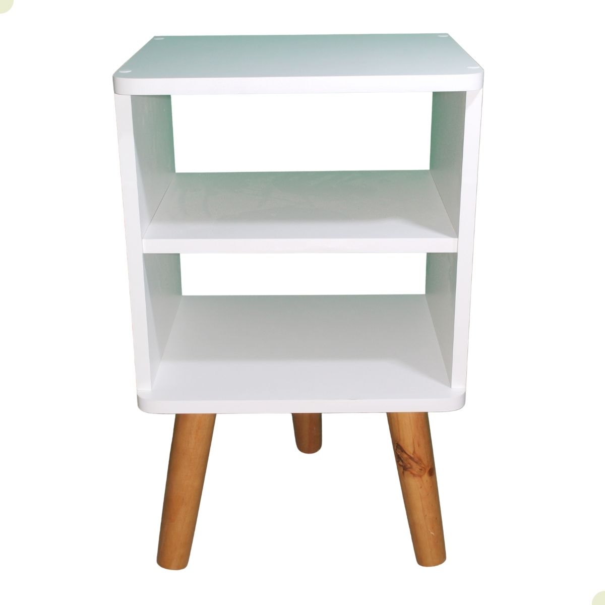 Mesa de Cabeceira Retro Prateleira Decorativa Branca Pé Palito