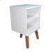 Mesa de Cabeceira Retro Prateleira Decorativa Branca Pé Palito
