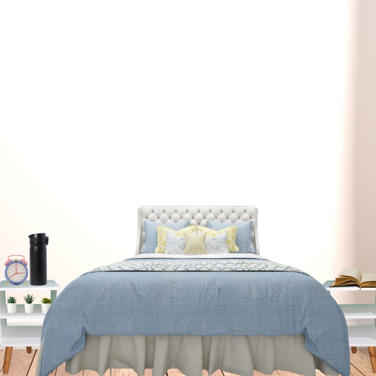 Mesa de Cabeceira Retro Prateleira Decorativa Branca Pé Palito