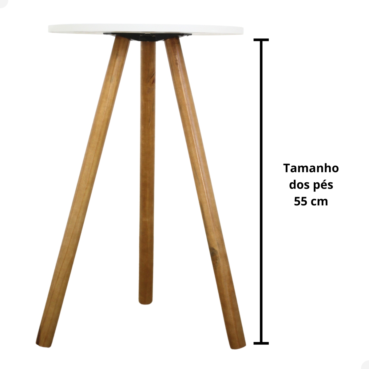 Mesa de Canto Redonda Retro Pé Palito Decoração Sala Quarto Escritório