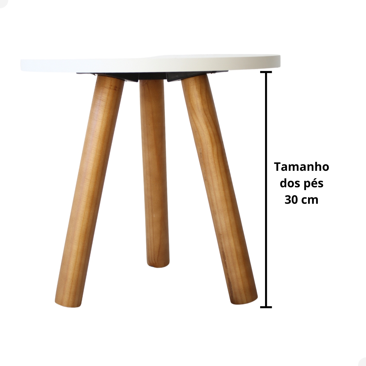 Mesa de Canto Redonda Retro Pé Palito Tripé Mesinha Lateral