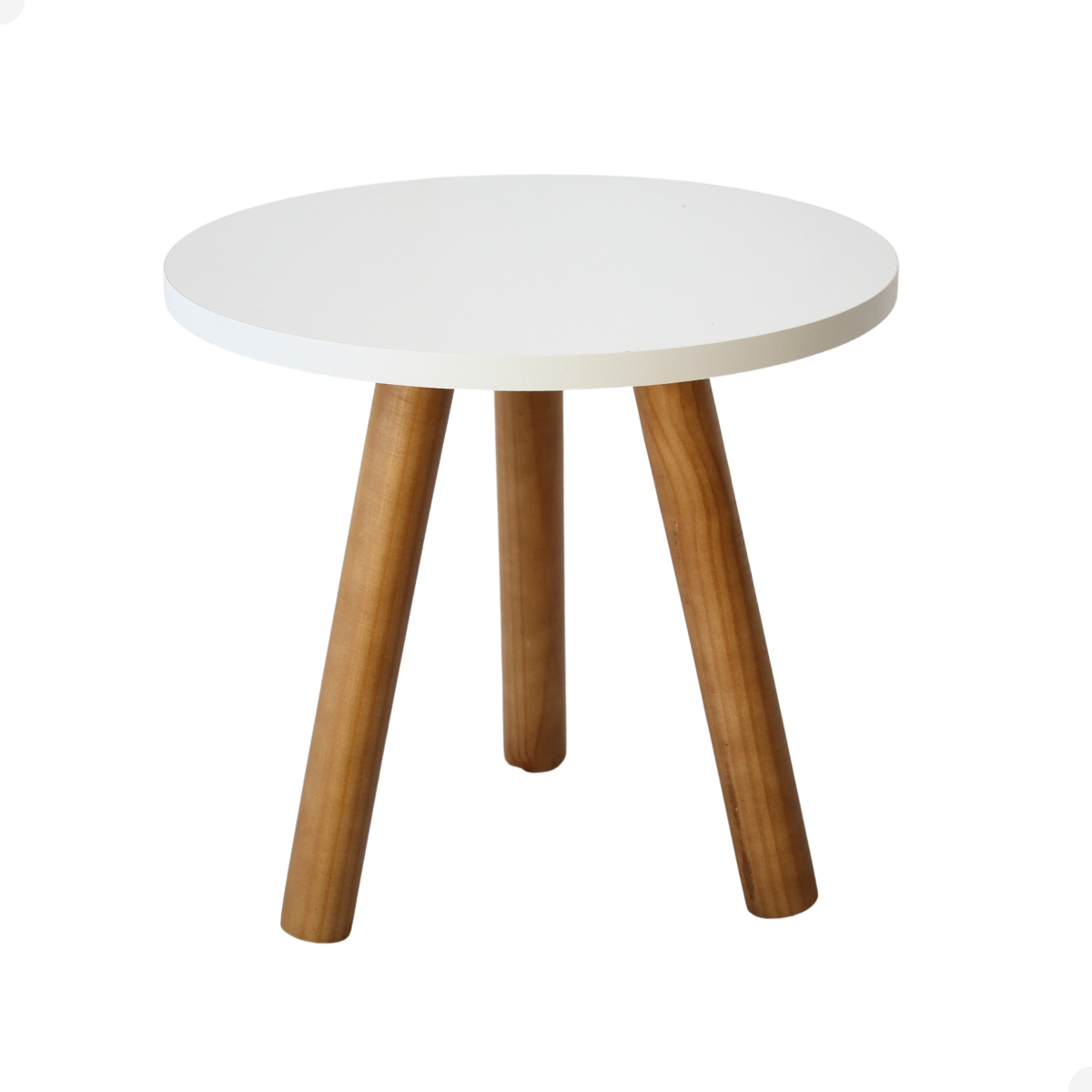 Mesa de Canto Redonda Retro Pé Palito Tripé Mesinha Lateral