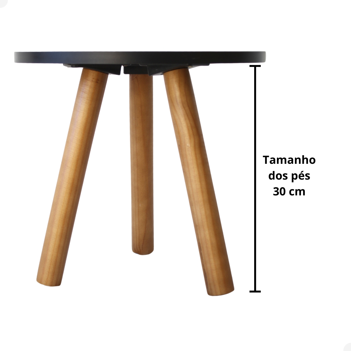 Mesa de Canto Redonda Retro Pé Palito Tripé Mesinha Lateral