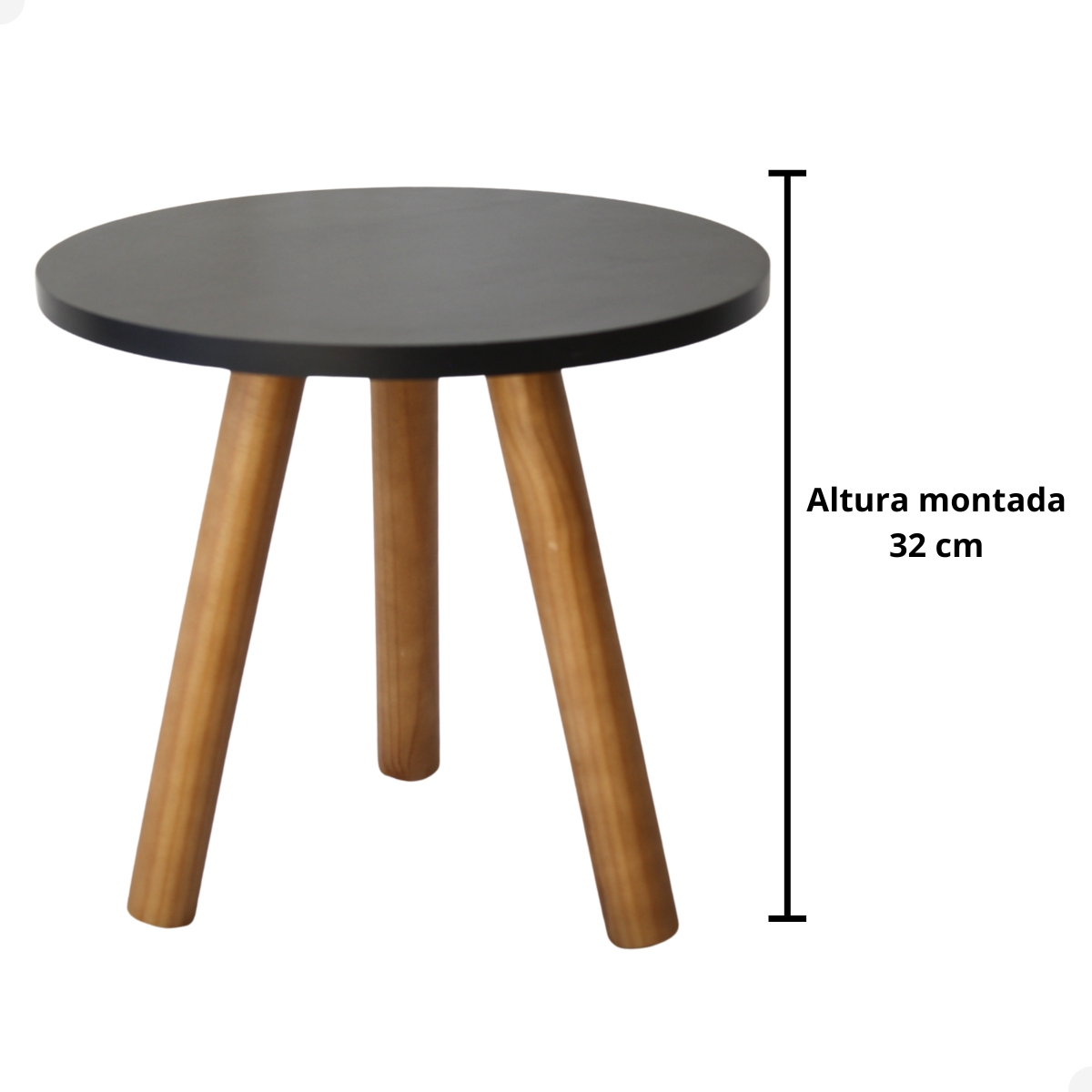 Mesa de Canto Redonda Retro Pé Palito Tripé Mesinha Lateral