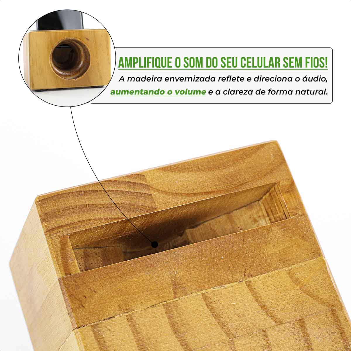 Suporte Celular Madeira Natural Decoração Rustica Moderna