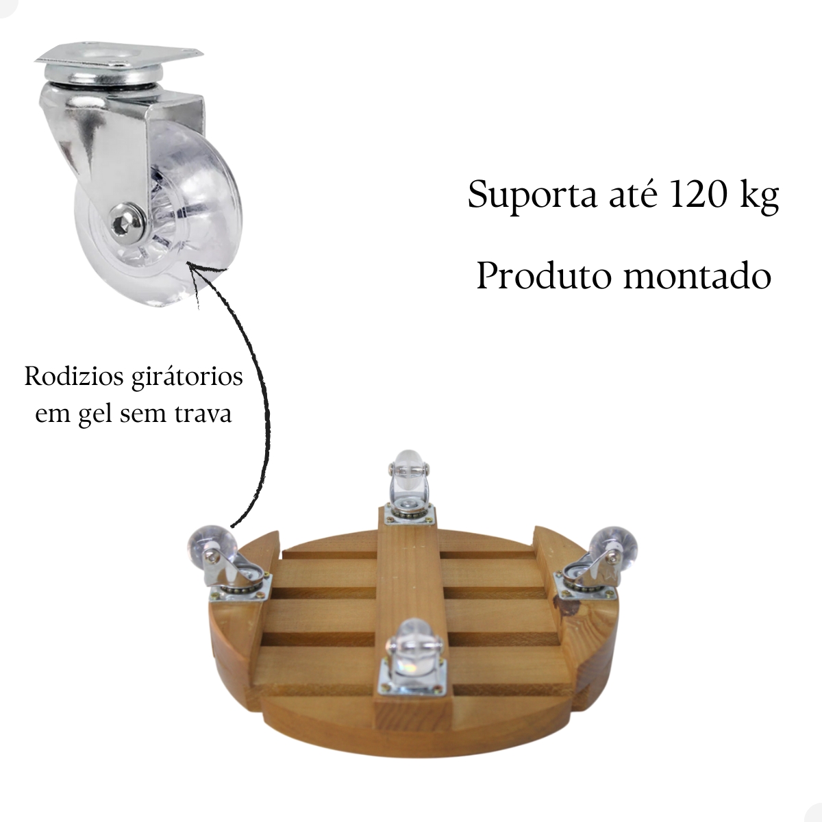 Suporte Para Botijão Vasos Decoração Madeira Moderno Com Rodinha
