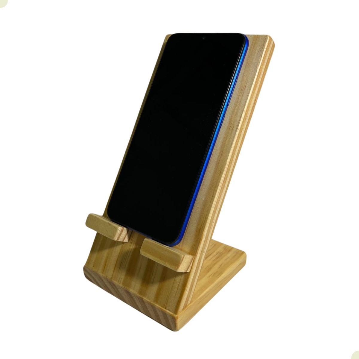 Suporte de Madeira Para Celular de Mesa Retro de Home Office