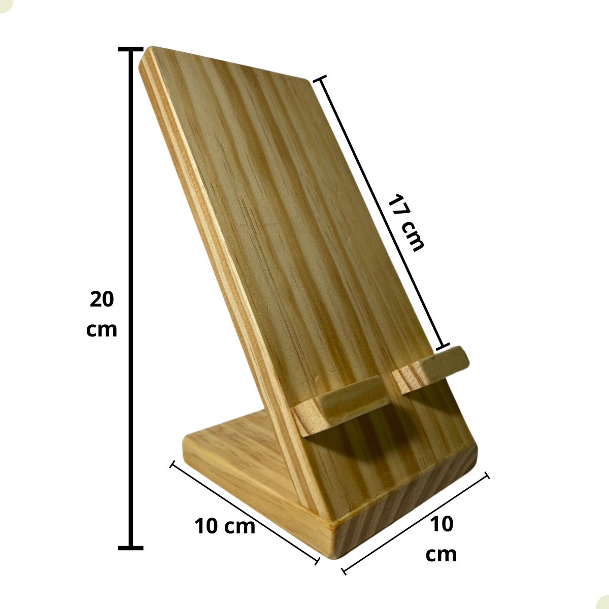 Suporte de Madeira Para Celular de Mesa Retro de Home Office
