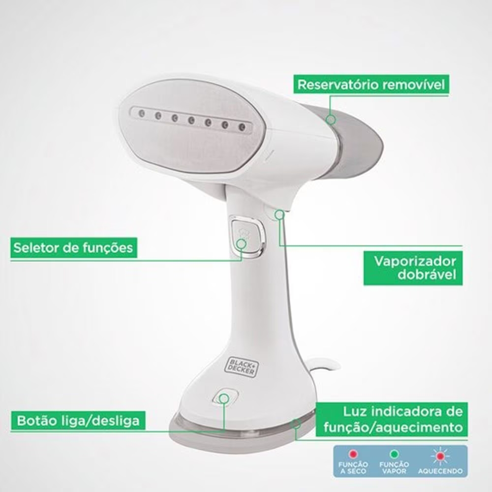 Passadeira a Vapor 200 ml Black + Decker BDV3000 Branco, Bivolt