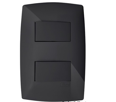 Cj Interruptor Duplo Simples 4X2 - Blux Home Grafite