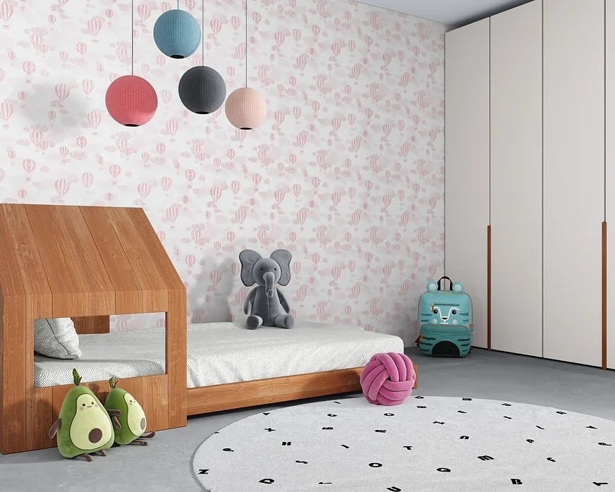 Papel de Parede Infantil SONHOS - 4247 Balões Rosa