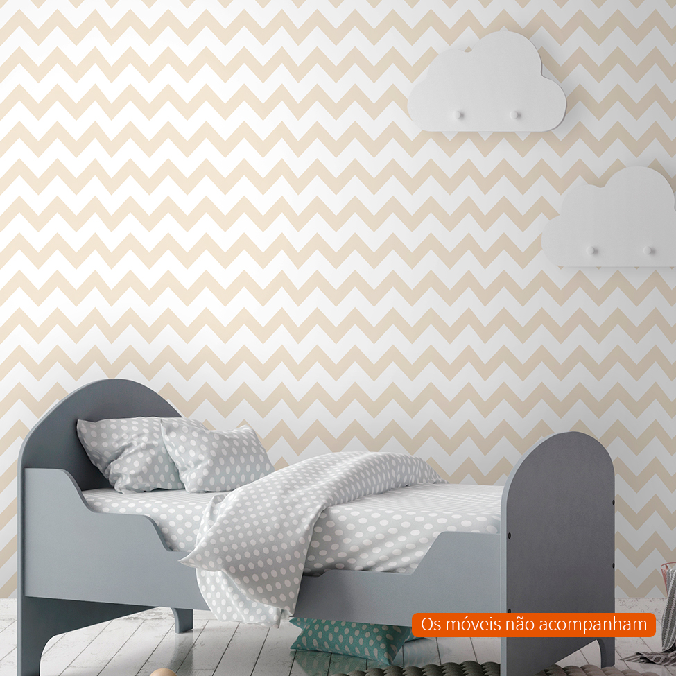 Papel de Parede Infantil Chevron Bege (950x52)