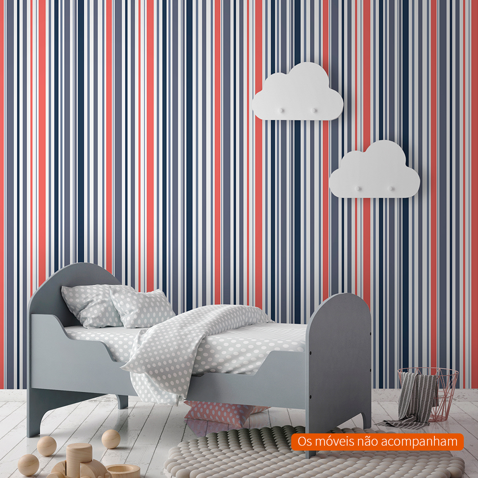 Papel de Parede Infantil Listras Colorido (950x52)