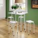 Conjunto de Mesa de Cozinha Dobrável com 4 Lugares Asti Branco