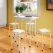 Conjunto de Mesa de Cozinha Dobrável com 4 Lugares Asti Branco