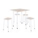Conjunto de Mesa de Cozinha Dobrável com 4 Lugares Asti Branco e Narita