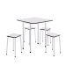 Conjunto de Mesa de Cozinha Dobrável com 4 Lugares Asti Branco e Preto