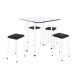 Conjunto de Mesa de Cozinha Dobrável com 4 Lugares Asti Branco e Preto