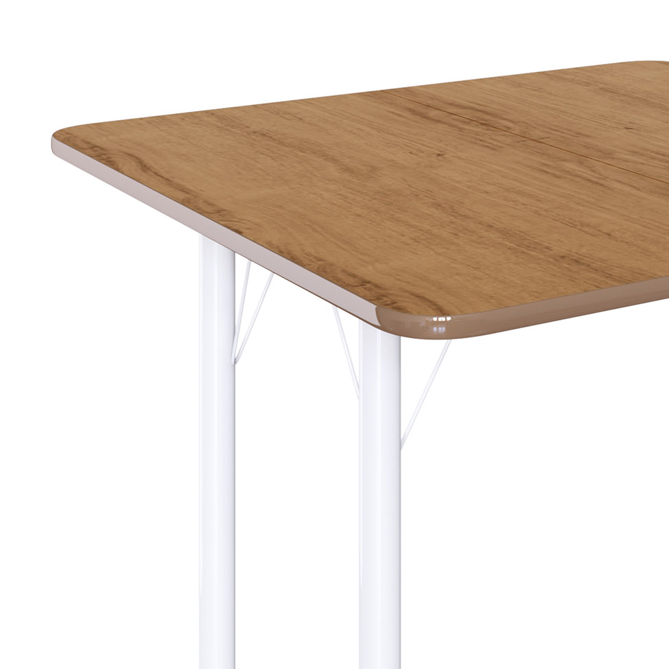 Conjunto de Mesa de Cozinha Dobrável com 4 Lugares Asti Madeira e Branco