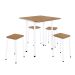 Conjunto de Mesa de Cozinha Dobrável com 4 Lugares Asti Madeira e Branco