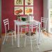 Conjunto de Mesa de Cozinha com 4 Lugares Luca Branco e Colorido