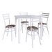 Conjunto de Mesa de Cozinha com 4 Lugares Luca Branco e Colorido